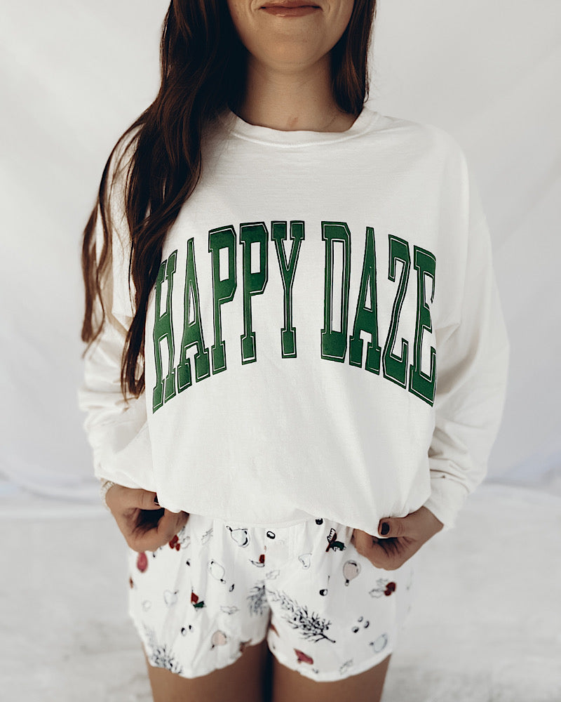 Ivory Happy Daze Long Sleeve Tee