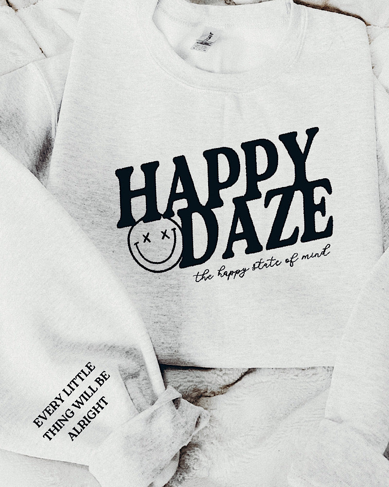 Happy Daze Grey Crewneck