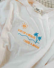 Punny Beach Embroidered Lux Tee